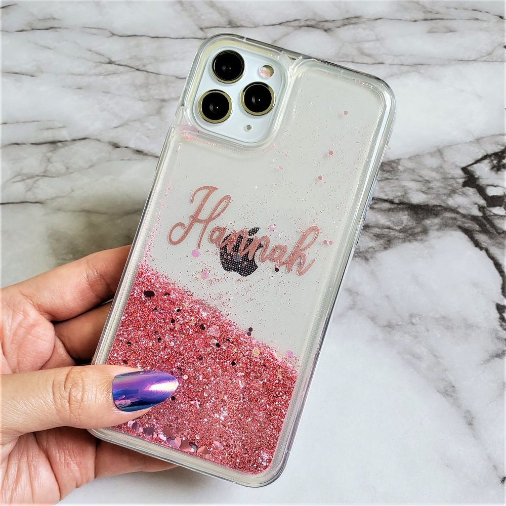 Personalized Name Glitter Hologrpahic Waterfall Ca